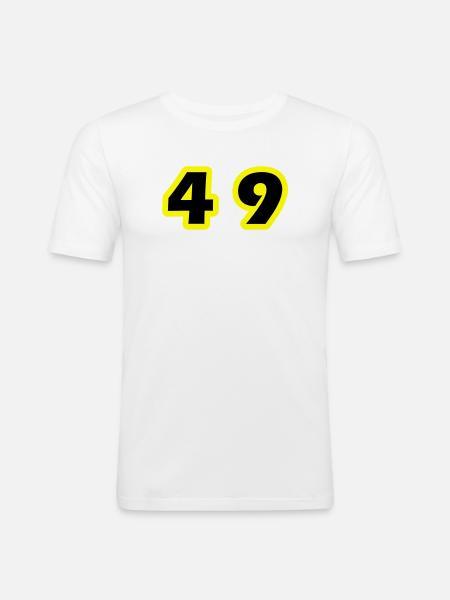 49 Number symbol - Men's Slim Fit T-Shirt - white