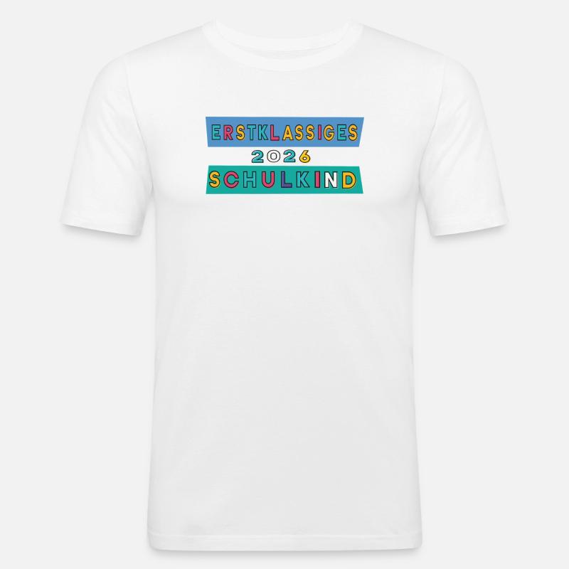 Erstklassiges Schulkind 2026 - Männer Slim Fit T-Shirt - Weiß