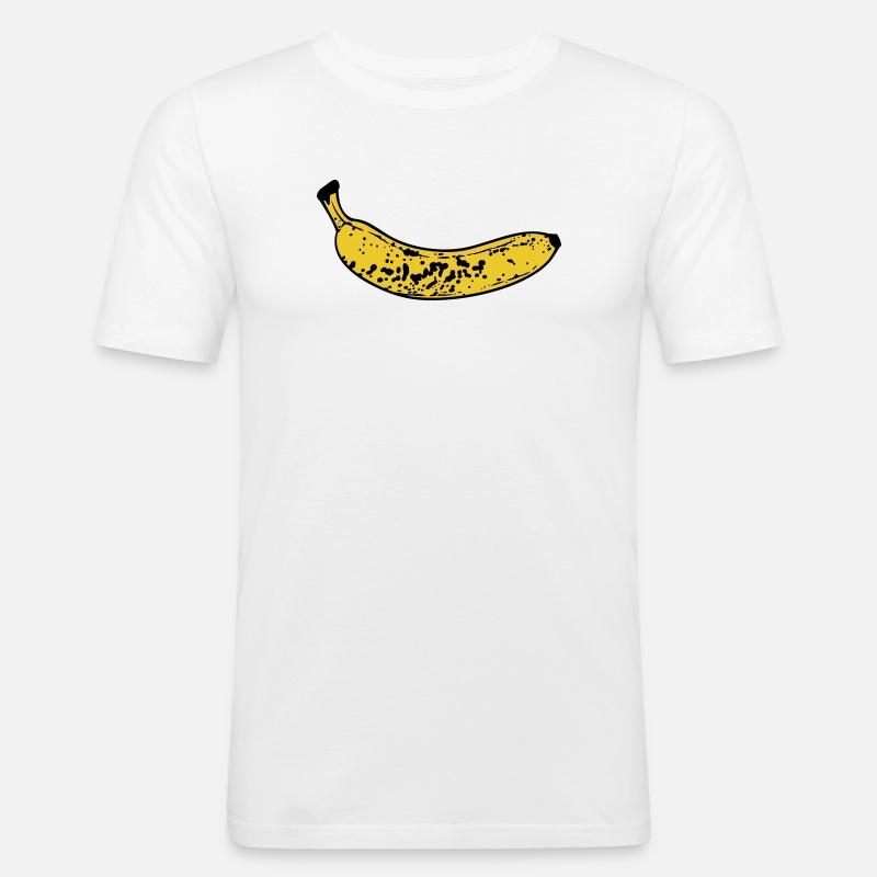 Banane - Männer Slim Fit T-Shirt - Weiß