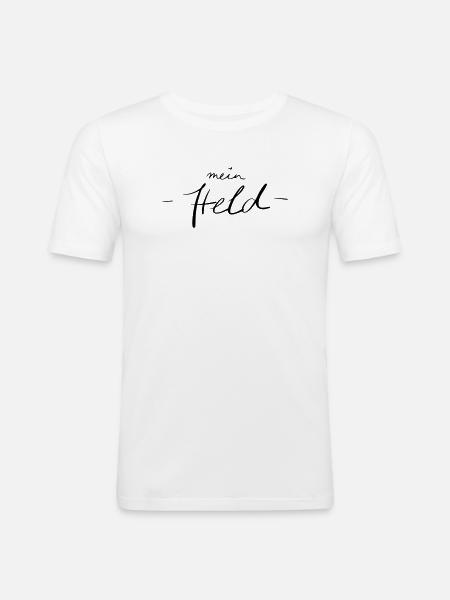 mein Held - Männer Slim Fit T-Shirt - Weiß
