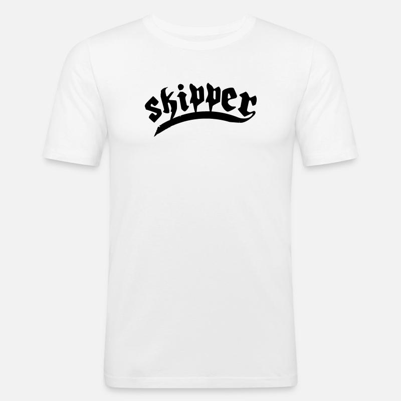 skipper segeln boot - Männer Slim Fit T-Shirt - Weiß