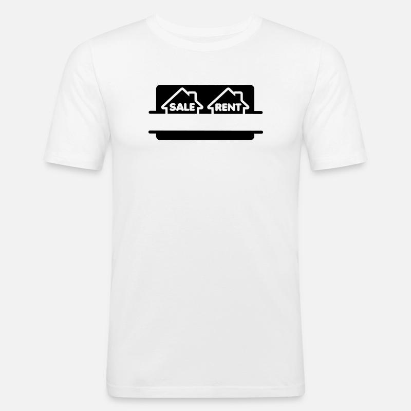 Haus mieten oder kaufen - Männer Slim Fit T-Shirt - Weiß