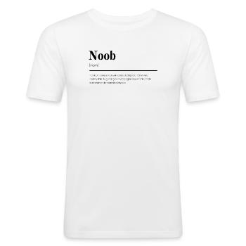 Définition humoristique du Noob' Gamer - T-shirt près du corps Homme - blanc - Devant - Nik (191cm)