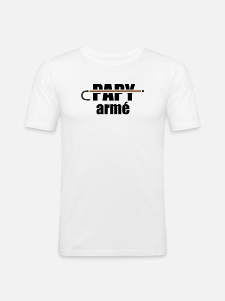 Armed Grandpa - Men's Slim Fit T-Shirt - white
