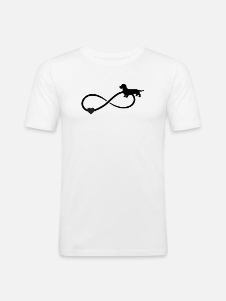 Teckel aux cheveux durs Teckel Infinity - T-shirt près du corps Homme - blanc