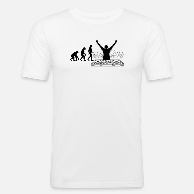 Evolution to DJ Humor Fun - Men's Slim Fit T-Shirt - white