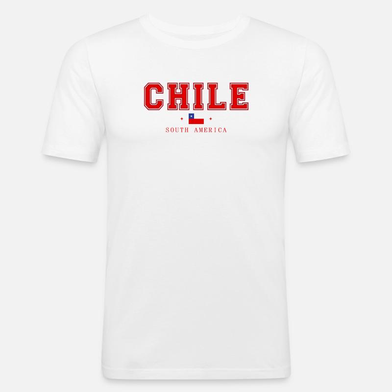 Chile - Männer Slim Fit T-Shirt - Weiß