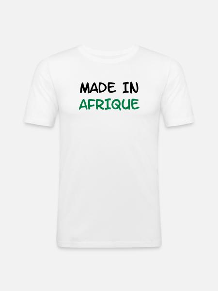 Made in AFRIQUE ! - T-shirt près du corps Homme - blanc