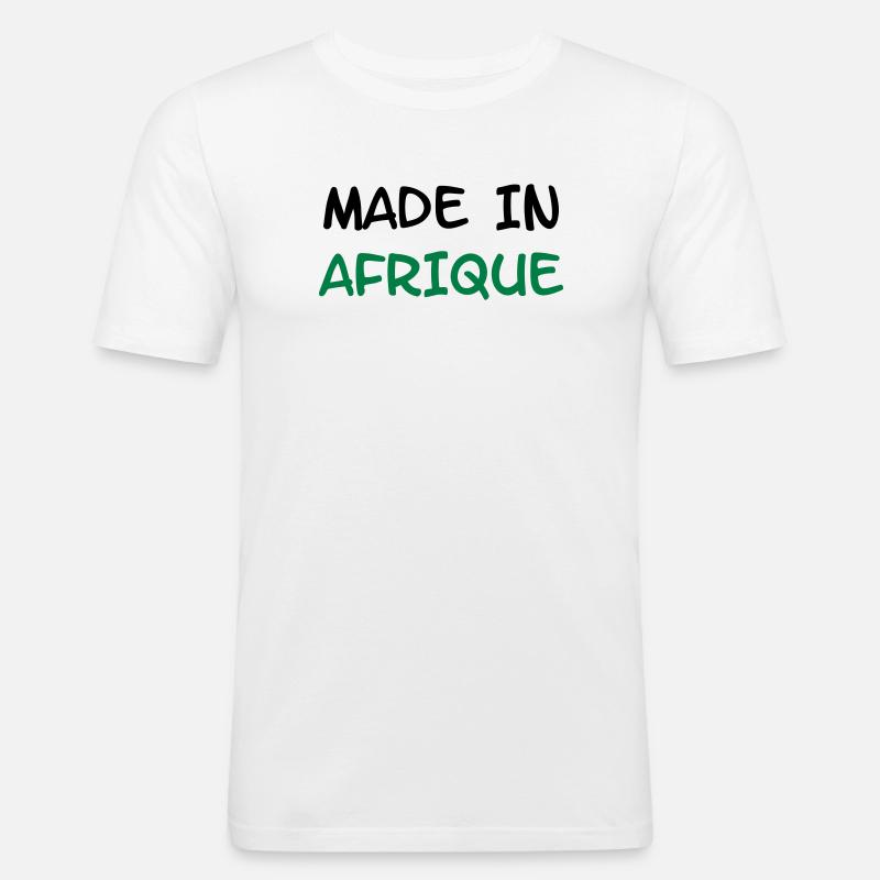 Made in AFRIKA! - Männer Slim Fit T-Shirt - Weiß