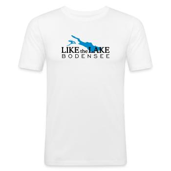 Like the Lake Bodensee - Männer Slim Fit T-Shirt - Weiß - Vorne - Nik (191cm)
