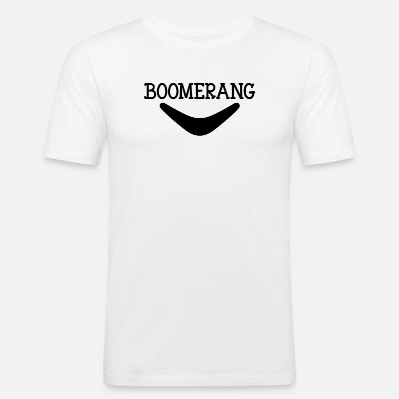 Boomerang - Männer Slim Fit T-Shirt - Weiß