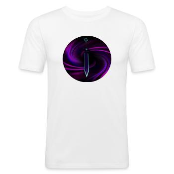 L’Épée des Ténèbres - T-shirt près du corps Homme - blanc - Devant - Nik (191cm)