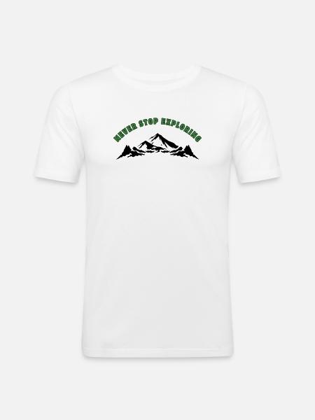 Never Stop Exploring - Men's Slim Fit T-Shirt - white