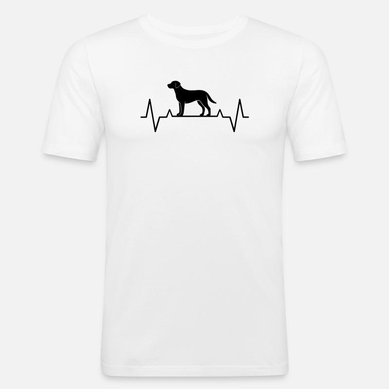 Geschenkidee Hundemama Labrador Herzschlag EKG - Männer Slim Fit T-Shirt - Weiß