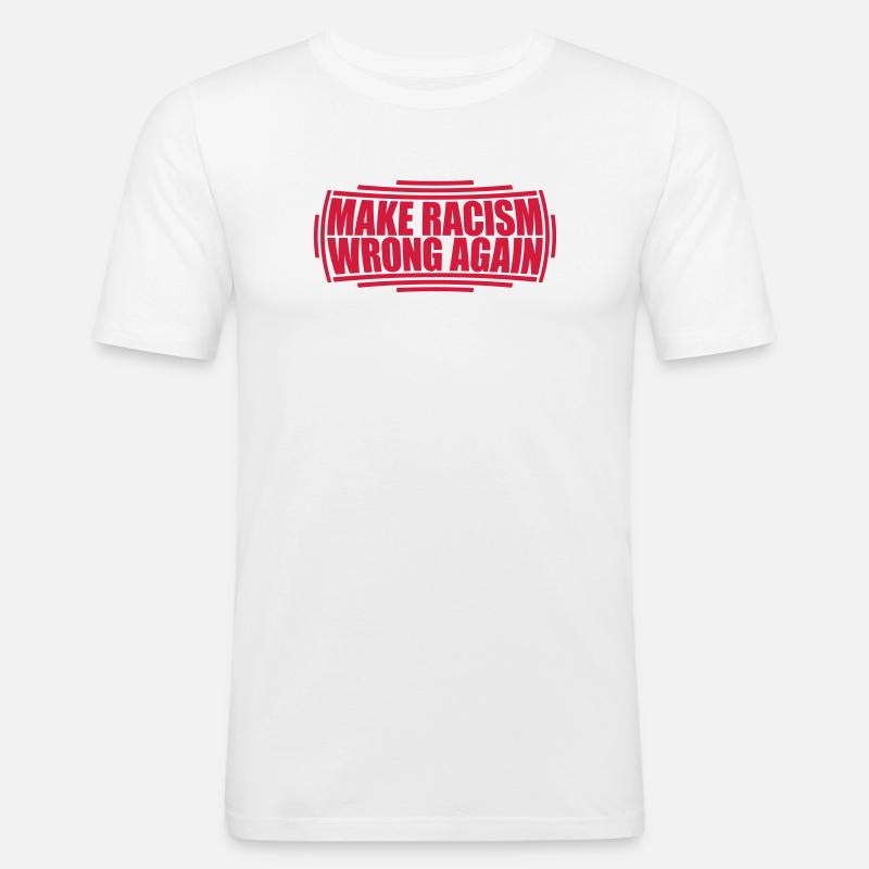 make racism wrong again - Männer Slim Fit T-Shirt - Weiß