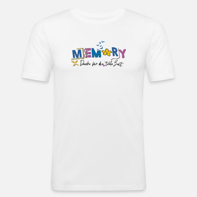Memory schön war die Zeit - Männer Slim Fit T-Shirt - Weiß