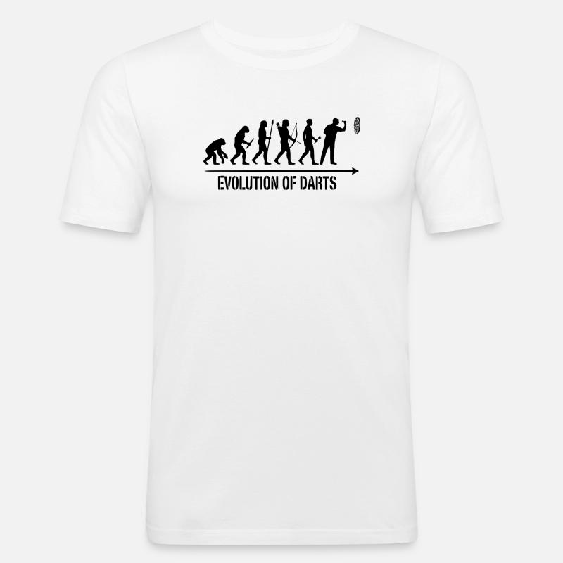 Darts Evolution Hoodie, Socken, Tasse, Top - Männer Slim Fit T-Shirt - Weiß