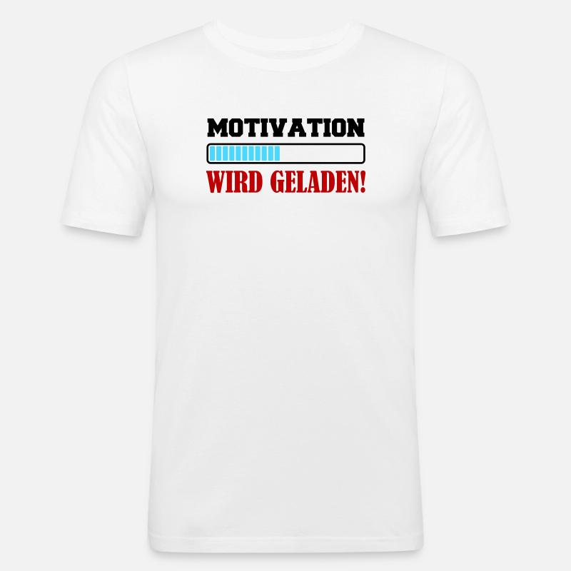 motivation_wird_geladen- - Männer Slim Fit T-Shirt - Weiß