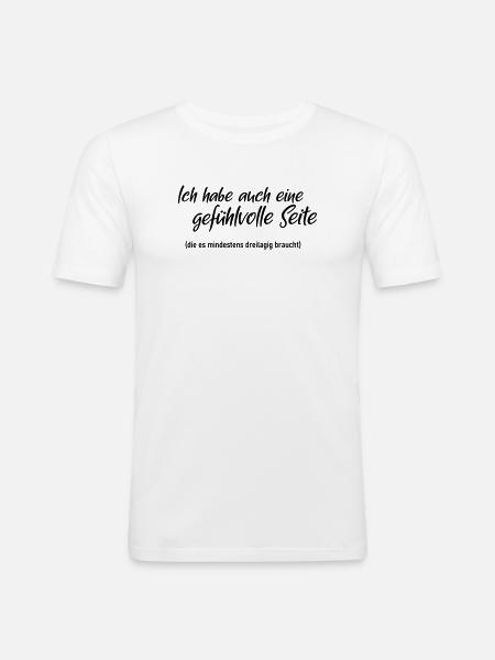 gefühlvolle Seite - Männer Slim Fit T-Shirt - Weiß
