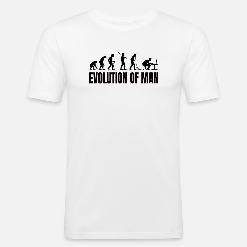Programmierer Computerfreak Evolution - Männer Slim Fit T-Shirt - Weiß