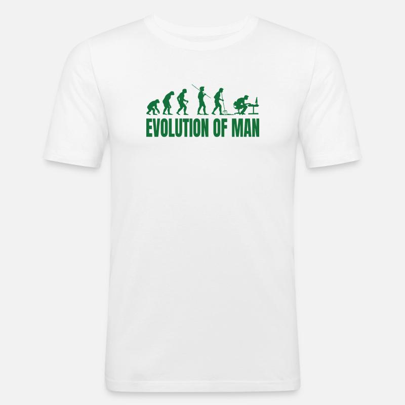 Evolution of Man Programmer IT - Men's Slim Fit T-Shirt - white