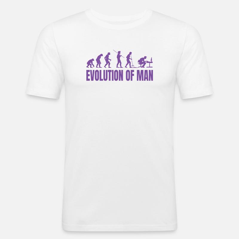 Programmer Computer Freak Evolution Retro - Men's Slim Fit T-Shirt - white