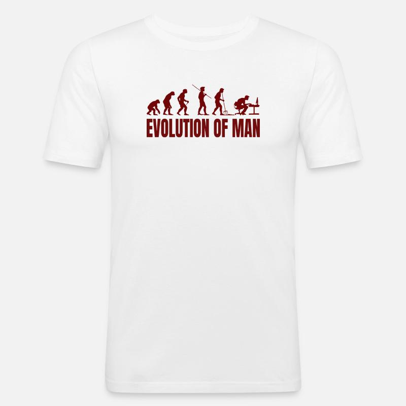 Computer PC Evolution Computer Scientist Programmer - Men's Slim Fit T-Shirt - white