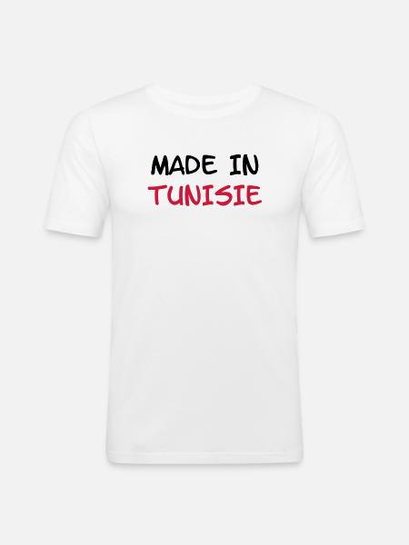 Made in Tunisie - Men's Slim Fit T-Shirt - white
