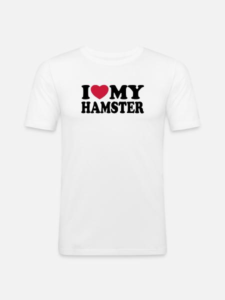 I love my hamster - Men's Slim Fit T-Shirt - white