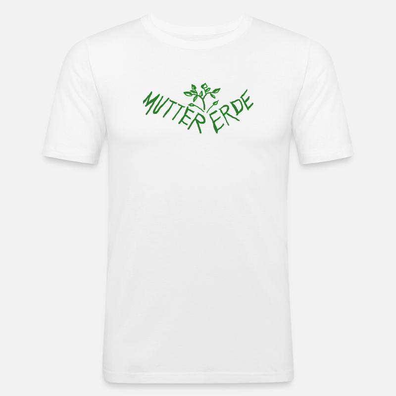 Mutter Erde - Schuetze Mutter Erde - Männer Slim Fit T-Shirt - Weiß