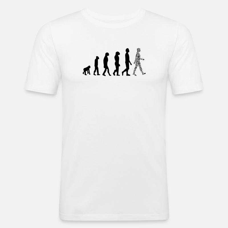 Evolution QR code - Humour pass sanitaire - T-shirt près du corps Homme - blanc