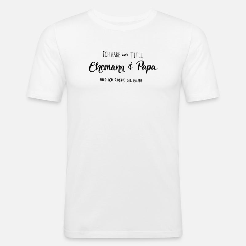 Ehemann & Papa - Männer Slim Fit T-Shirt - Weiß