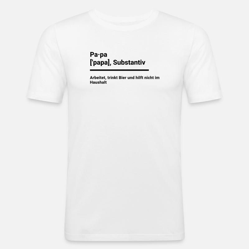 Papa Geschenk Elternzeit witzig duden - Männer Slim Fit T-Shirt - Weiß