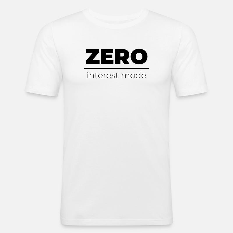 Zero Interest Mode | Minimal Statement - Men's Slim Fit T-Shirt - white