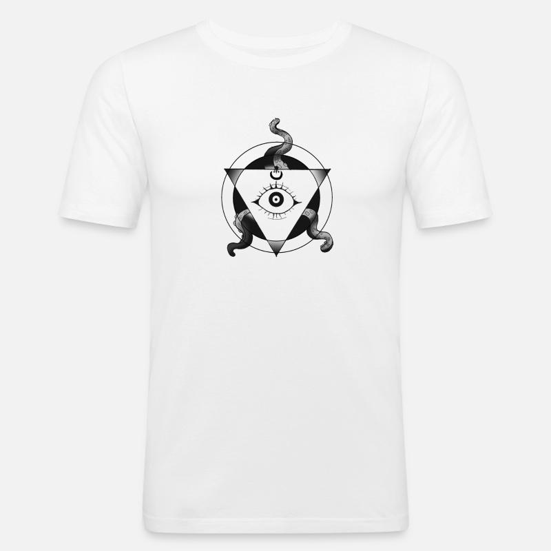 Tentacle Triangle OnWhite - Männer Slim Fit T-Shirt - Weiß