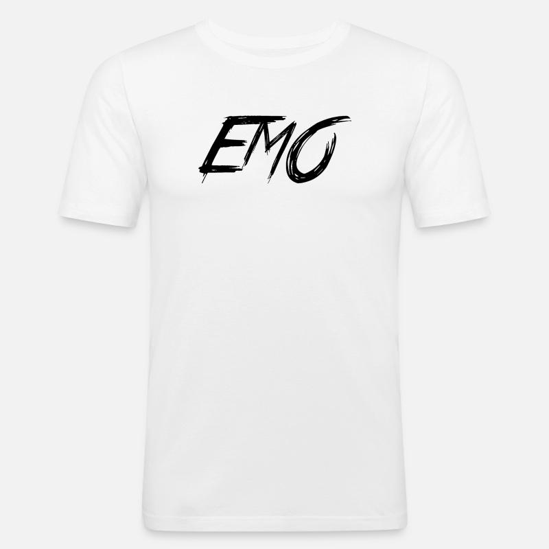 Emo (emo) - Obcisła koszulka męska - biały