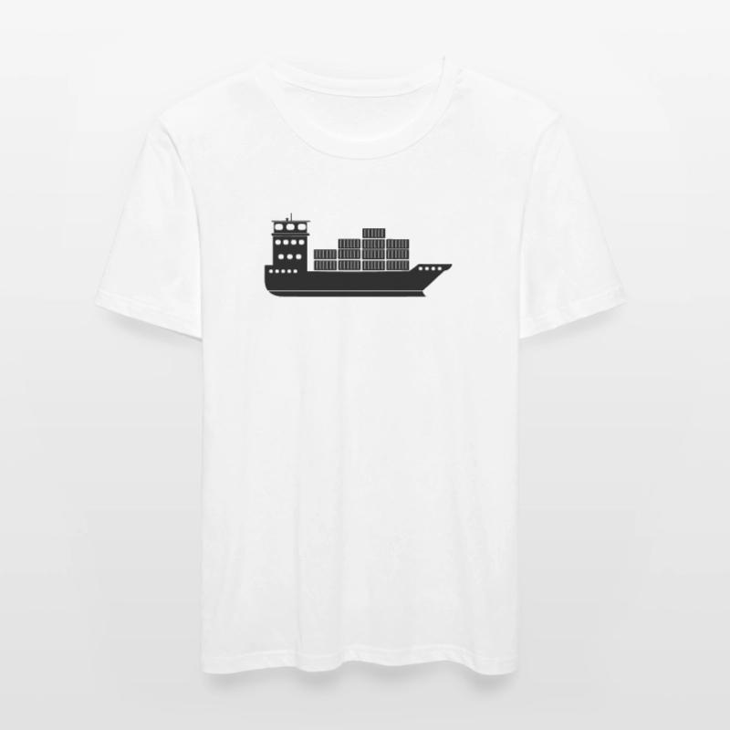 Seecontainerschiff oder Boot mit Containern Männer Slim Fit T-Shirt