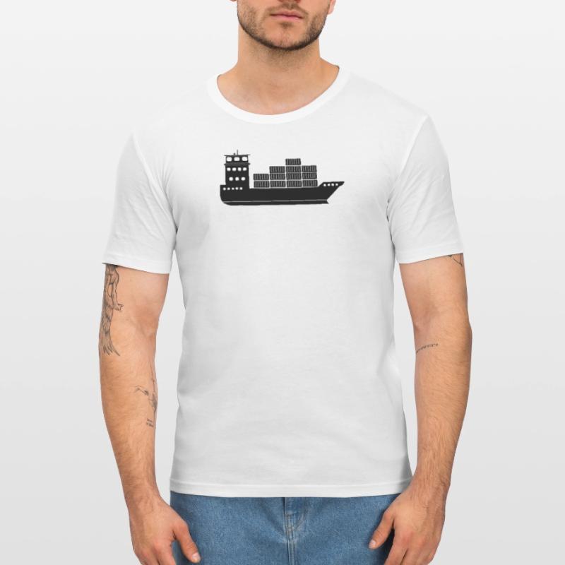 Seecontainerschiff oder Boot mit Containern Männer Slim Fit T-Shirt
