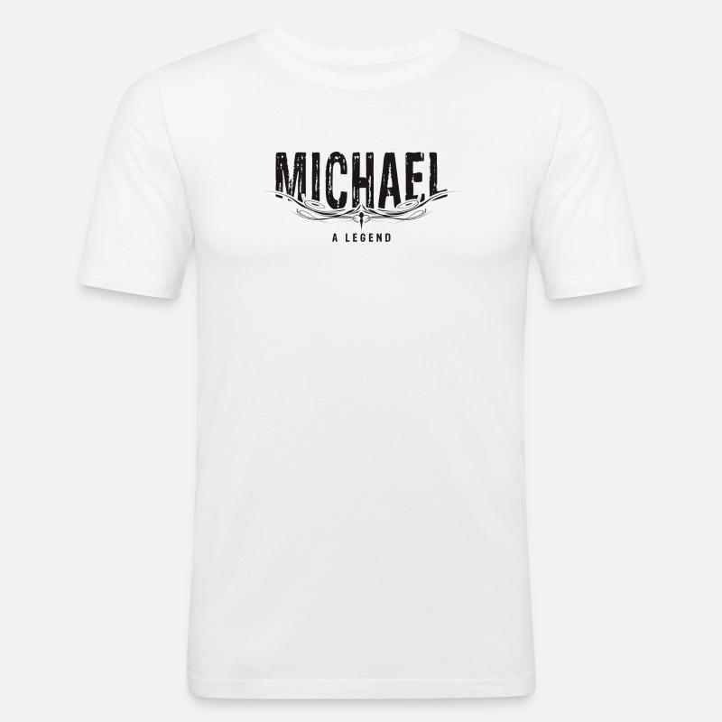 MICHAEL A LEGEND - Männer Slim Fit T-Shirt - Weiß