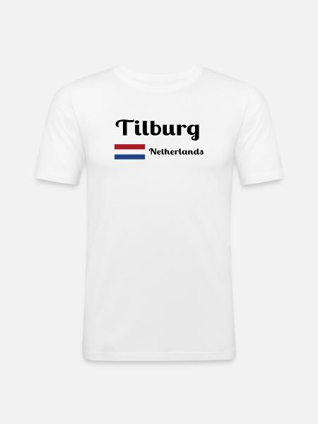 Tilburg, Netherlands- Stylish prints - Men's Slim Fit T-Shirt - white