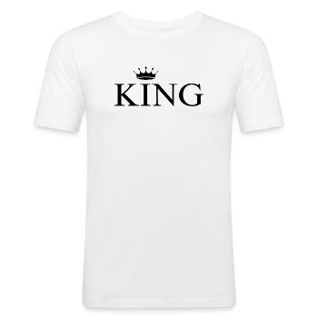 KING - Männer Slim Fit T-Shirt - Weiß - Vorne - Nik (191cm)