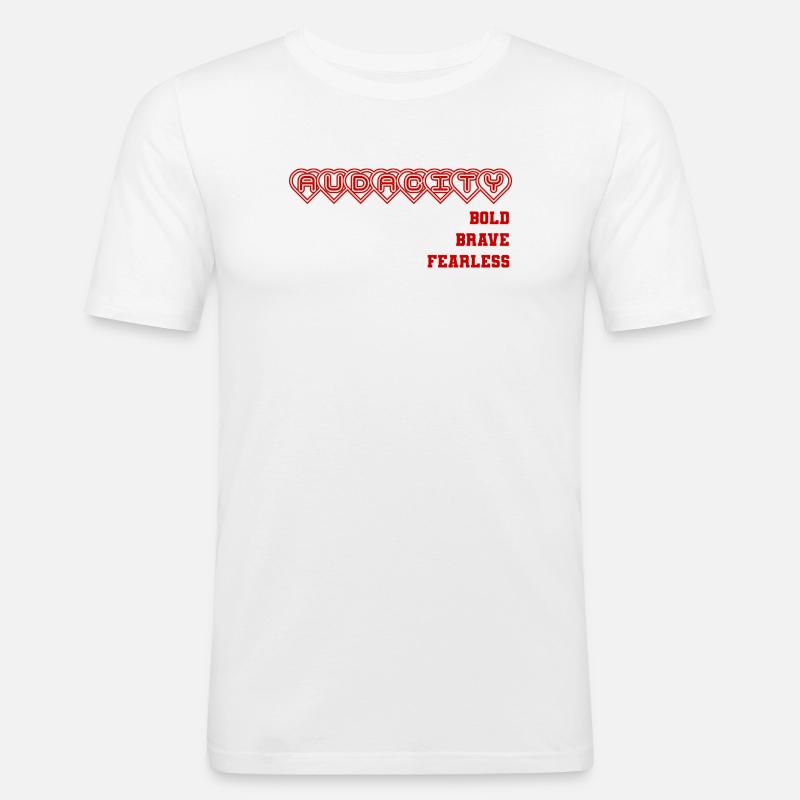 Mutige Ehrliche Herzensbindung Design, Statement  - Männer Slim Fit T-Shirt - Weiß