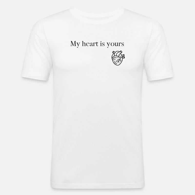 Herz - Männer Slim Fit T-Shirt - Weiß