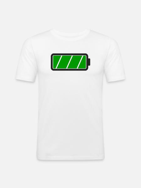 Battery full - Men's Slim Fit T-Shirt - white