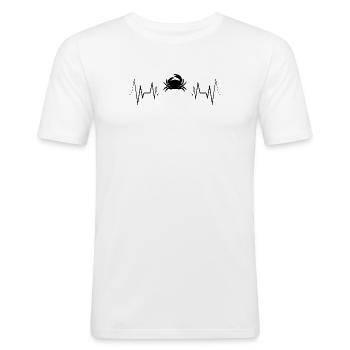 Herzschlag Krabbe Silhouette - Männer Slim Fit T-Shirt - Weiß - Vorne - Nik (191cm)