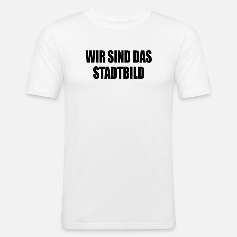 wir sind das stadtbild - Männer Slim Fit T-Shirt - Weiß