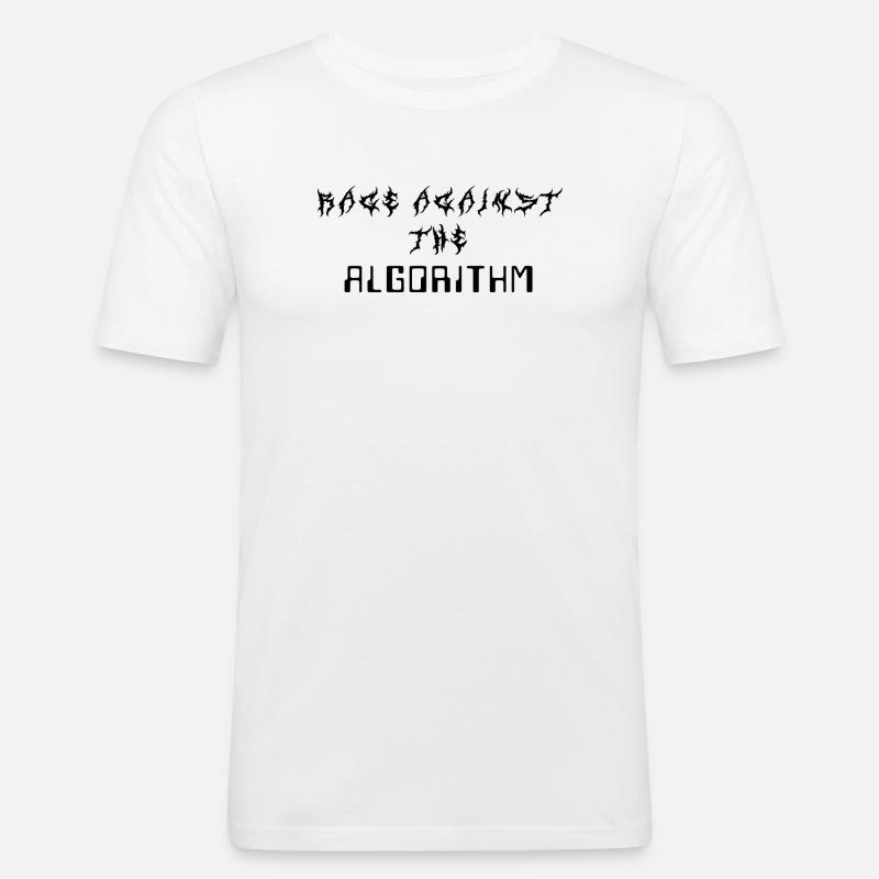 Rage against the Algorithm - Männer Slim Fit T-Shirt - Weiß