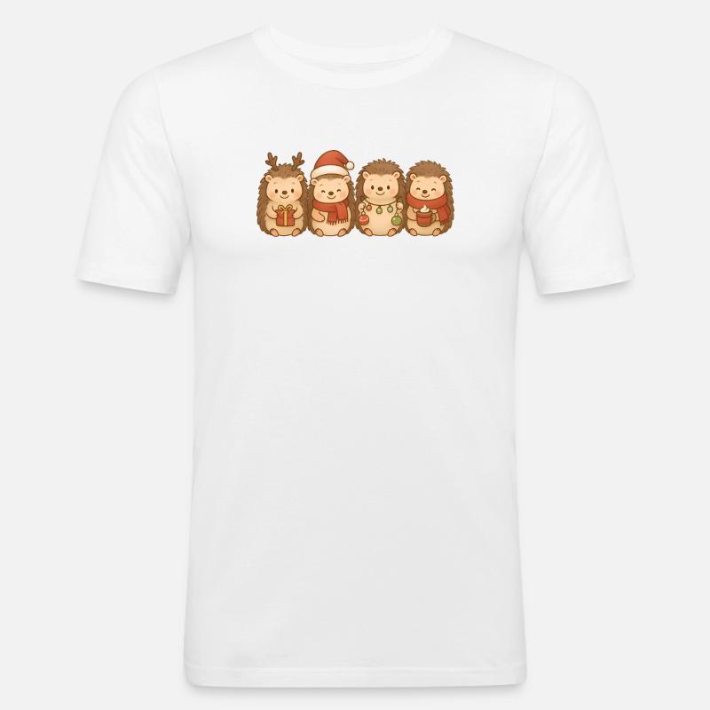 Igel Kinder Jungen Mädchen Weihnachtsigel - Männer Slim Fit T-Shirt - Weiß