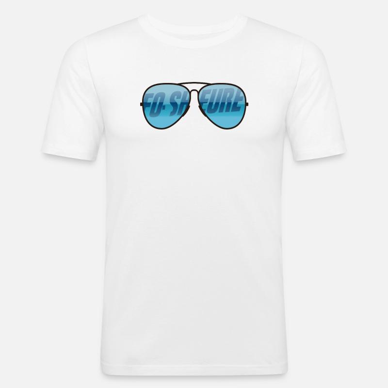 FO-SHEURE - Männer Slim Fit T-Shirt - Weiß