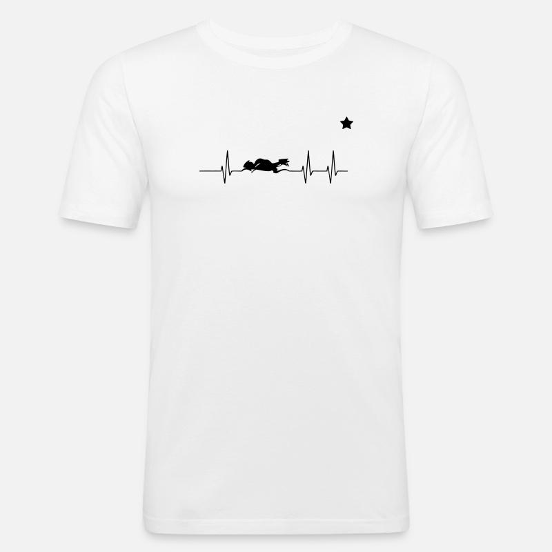 mottorad herz - Männer Slim Fit T-Shirt - Weiß